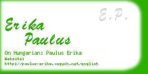 erika paulus business card